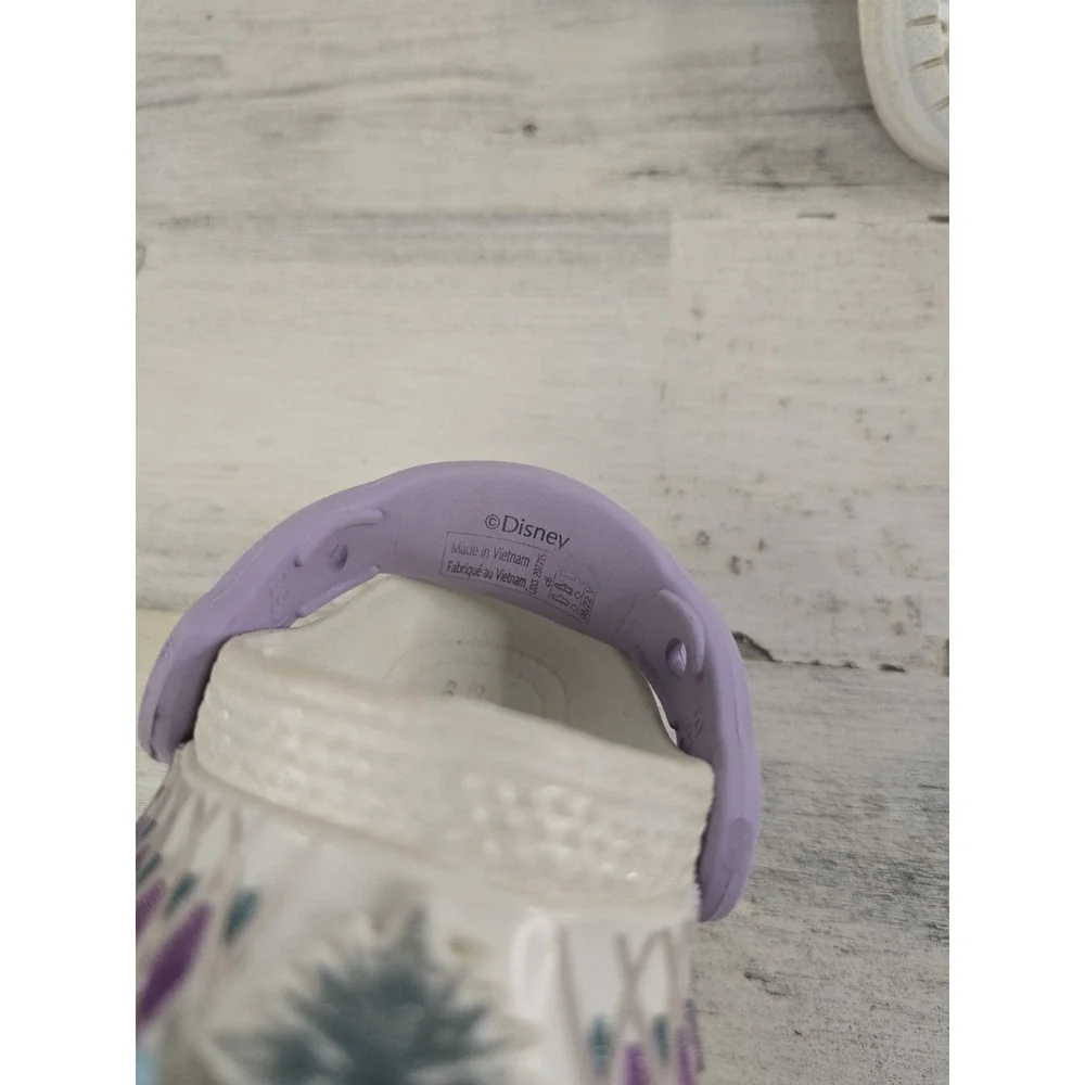 Crocs Kids Disney Frozen 2 Glitter Clogs White Purple Elsa Olaf Bruni Size C6